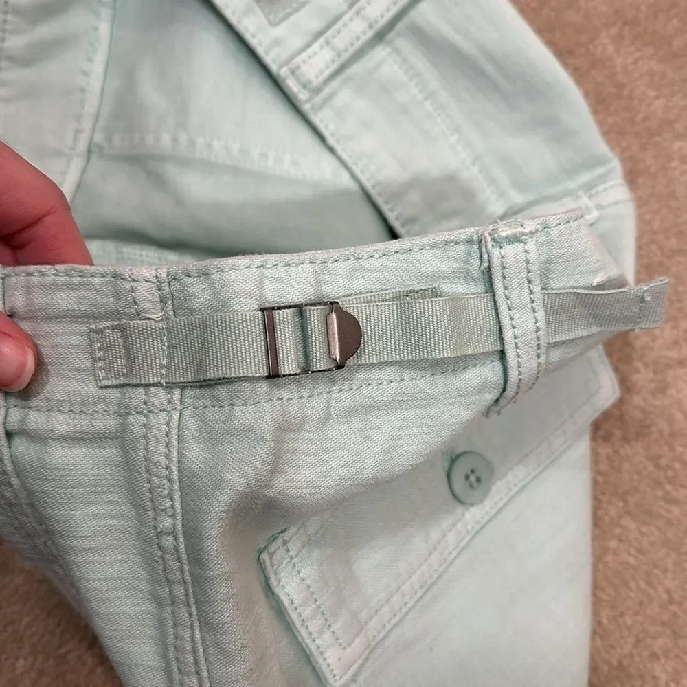 American Eagle High-Waisted Utility Khaki Short Aqua Blue Green Women Size 2